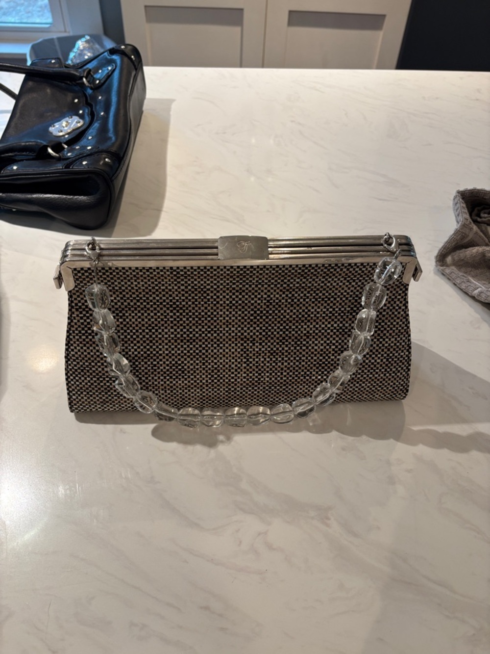 Tallula Tate Beaded Evening Clutch - 3 Styles with Clear Bead Handle